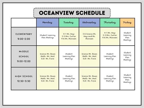 oceanview schedule